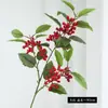 Flor artificial ramo alto fruta rica azevinho fruto baga vermelha casa casamento decoração ornamentos Ano Novo flor atacado baga