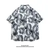 Atacado Transfronteiriço Camisas Havaianas de Manga Curta, Camisas de Manga Curta Masculinas, Novas Camisas Florais de Praia de Verão para Homens, Looks de Casal
