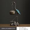 Nuevo Chinoiserie Aleación de Cobre Calabaza Abanico Dragón y Fénix Horno Placa Pipa Quemador de Incienso Tabletas de Aromaterapia Xiaoxiangyun Incienso de Sándalo