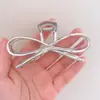 Tiara con lazo plateado simple para el cabello, pinza para la parte posterior de la cabeza para mujer, pinza grande con forma de tiburón de verano, herrajes para niñas