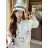 Toma real Algodón Hua Compuesto Más Terciopelo Otoño e Invierno Tendencia Engrosado Cárdigan Ropa Exterior Sentido del Diseño Con Capucha Cálido Top Mujer 26402
