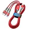 Cable de Datos de Carga Rápida Trenzado 5A Uno a Tres Cable de Carga para Regalo Impresión de Logotipo Personalizado Cable de Carga Tres en Uno Tipo-C