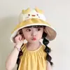 Chapéu de Sol Infantil, Proteção UV, Chapéu de Sol com Topo Aberto, Chapéu de Sol com Aba Larga para Meninos e Meninas, Chapéu Bucket Fofo de Desenho Animado