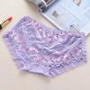 Xiaotianer popular flor bicolor ropa interior de encaje de talle bajo calzones cómodos transpirables de modal para mujer multitalle