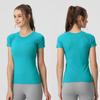 Body para Mujer Top Secado Rápido Ropa de Yoga Elástico Yoga Fitness Cuello Redondo Manga Corta Camiseta Transpirable Deporte Tendencia
