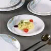 Bandeja redonda de melamina para servir comercial, plato redondo de autoservicio para comida rápida, tazón de arroz con aderezo, plato redondo de plástico imitación porcelana para hotel y restaurante, plato para comida fría