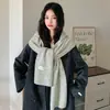 Xale Cachecol com Capuz de Lã Pesada Design Moderno Tricô Moda Outono Inverno Quente Versátil Colete Externo Moderno Feminino