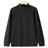 Sudadera con Media Cremallera y Cuello Alto para Hombre Nueva de Otoño e Invierno, Gruesa con Felpa, Camisa Base de Terciopelo Alemán