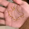 Pulseira de Franja com Contas de Cristal Transparente Estilo Simples Nova Coleção Verão 2025 Moda Nicho Tendência Versátil Elegante
