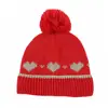 Gorro de punto nuevo para niñas, transfronterizo, de otoño e invierno, moderno y lindo, con diseño de corazón de hilo dorado, protección para las orejas, gorro de lana cálido para niños
