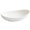 Bol ovalado de porcelana blanca de fábrica para ensalada de frutas vajilla de hotel bol tipo lingote de alta gama plato para el hogar plato para pescado