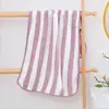 Toalla para el Hogar Simple Rayada Suave Absorbente Toalla Facial Felpa de Coral Toalla de Lavar para Adultos