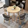 Conjunto de Mesa e Cadeiras de Reunião Luxo Nórdico para Escritórios de Vendas, Mesa de Jantar Minimalista Moderna para Lojas de Chá com Leite, Mesa Redonda Pequena para Apartamento para Uso Doméstico
