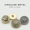 Botões de Metal Retrô em Forma de M Xadrez Palma Redondos para Blazer de Terno Roupas de Lã Corta-vento Botões Superiores