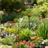 Venda Quente Transfronteiriça Ferro Fundido Enferrujado Dois Pássaros Plug-In Ornamentos de Jardim Decoração de Pátio Paisagismo de Ferro Inserções de Flores para Jardinagem