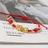 Pulsera trenzada de Año Nuevo para parejas, ajustable, con mantra de seis caracteres para atraer riqueza, cuerda roja Pixiu, cuerda negra, tortuga del dinero, de venta caliente transfronteriza