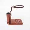 Soporte de Madera de Nogal y Cobre para Infusor de Té, Accesorios para Juego de Té Kung Fu, Base para Colador de Té, Soporte para Infusor de Té