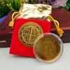 Moneda de la Suerte del Año de la Oveja 2027 Bolsa de Terciopelo, Moneda de la Suerte, Moneda Conmemorativa con Lámina de Oro, Regalo para Saludos de Año Nuevo y Buen Comienzo