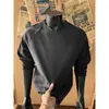 Camiseta Básica Clássica de Manga Longa com Decote V, Silhueta Ligeiramente Solta e Design Relaxado e Estiloso para Homens em Tamanhos Grandes