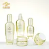 Garrafa de creme elegante e simples em estoque com cabeça de pump, frasco de loção, conjunto de frascos de vidro para skincare, material de embalagem para base líquida