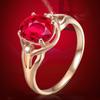 Múltiples Estilos de Anillos de Corazón de Ángel Incrustados de Diamantes, Anillos de Moda de Turmalina Rojo Sangre de Paloma, Anillos de Piedra Roja con Diamantes Chapados en Oro Rosa al por Mayor