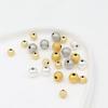 Cuentas Mate Conservadoras del Color Cubiertas de Oro de 14K Bañadas en Oro Real Pulsera de Hilo DIY Pulsera de Cuentas Separadoras Fabricación de Pulseras Cuentas de Oro Arena Cuentas Sueltas D63