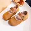 Sapatos pequenos de couro estilo coreano para meninas, sapatos infantis, nova coleção primavera/outono 2026, sapatilhas de sola macia para princesinhas