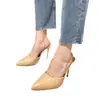 Pantuflas para Mujer 2025 Zapatos para Mujer Punta Fina Punta Cerrada Medias Pantuflas Tacón Delgado Tacones Altos Venta al por Mayor Sandalias de Tacón Alto de Verano Que No Cansan los Pies