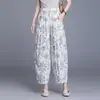 Pantalones Harem con Cintura Elástica Estampada, Estilo Juvenil Elegante, para Mujer, Novedad Verano 2026, Sueltos, Largos, Casual