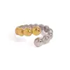 Wanxing Europeu e Americano Aço Inoxidável Personalizado Design de Bola Brilhante Ajustável Anel Aberto Transfronteiriço Mais Vendido Anel com Combinação de Cores