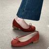 Zapatos de Tacón Grueso para Combinar con Faldas, Elegantes Zapatos de Mujer, Nuevos Zapatos de Salón Azules Estilo Francés con Lazo, Poco Profundos, para Primavera, Verano y Otoño 2026