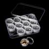 Caja de Set Redondo de 12 Piezas para Uñas, Botellas Redondas Pequeñas de 2.5g de Capacidad, Caja de Set de Botellas Vacías de Flores Secas para Uñas / Lentejuelas y Purpurina