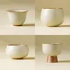 Juego de Tazas de Té de Cerámica Yuhuang Ru Kiln con Tapa y Tazón, Taza de Maestro, Taza Individual, Taza de Té Personal de Alta Gama, Juego de Té Kung Fu