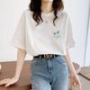 Nova Camiseta de Verão de Manga Curta para Mulheres Estilo Coreano Top Solto e Versátil com Gola Redonda e Tendência Ins