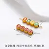 Tendência Nacional Método Antigo Pingente de Ouro de Areia Fogo Azul Gotejamento de Óleo Sorte Oco Esculpido Pérolas Incrustadas Acessórios para Pulseira Colar DIY Feito à Mão