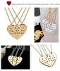 T389 AliExpress Joyería Más Vendida Pareja Puntada de Tres Pétalos Collar Corazón Roto Colgante de Tres Partes