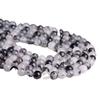 Pedra Pedra Cabelo Preto Contas de Cristal Acessórios Semi-acabados Brincos DIY Cristal Cordão Artesanal Brincos de Corrente de Buda Contas Redondas