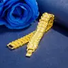 Pulsera Dorada de Moda Kaiwei con Varios Diseños Pulsera de Trébol Chapada en Oro de 24 Quilates Cadena de Reloj Ancha con Patrones Brillantes para Hombre