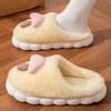 Chinelos de Algodão de Inverno Femininos de Casal Fofos Quentinhos para Casa Chinelos de Pelúcia Bobos Outono e Inverno