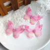 Pacote com 3 Borboletas de Tule 3D de Camada Dupla de 5cm para Acessórios de Cabelo DIY Feitos à Mão, Materiais de Decoração, Brincos de Maquiagem Facial Estilo Antigo Hanfu