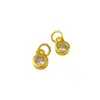 Anillo de Zirconia Diamante Chapado en Cobre Oro 24K Anillo de Diamante Arena Antigua Oro Anillo de Diamante Rojo Anillo de Diamante Doble Cara Accesorios de Joyería DIY Venta al por Mayor