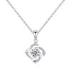Collar de Plata S925 Estilo Coreano Creativo Elegante Estilo Bosque Diamante Molino de Viento Trébol de Cuatro Hojas de la Suerte Colgante Venta al por Mayor