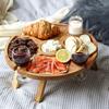 Mesa de vino para picnic al aire libre, plato de madera para frutos secos, bandeja plegable, mesa de comedor portátil, botellero para copas, bandeja de madera maciza