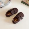 Zapatos Birkenstock para Niñas Estilo Coreano Casual Punta Redonda Zapatos Pequeños de Cuero Otoño Nuevo Niños Grandes Suela Suave Versátiles Zapatos Birkenstock Zapatos de Bebé