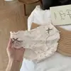 Ropa interior de algodón puro para niñas, Ropa interior de encaje de algodón puro para mujer, Dulce lazo, Algodón completo, Entrepierna extendida, Bragas de cintura media para damas