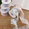 Cinta de gasa floral con encaje de estilo chino, lazo hecho a mano, accesorios para el cabello, accesorios de ropa, caja de regalo, cinta de embalaje de flores