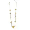 Colar Empilhável Flor da Sorte de Trevo Oco com Zircônia Versátil Moda Estilo Artístico Zircônia com Cravação de Diamante Ouro