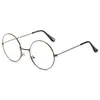 Gafas vintage con montura redonda para hombre, gafas de miopía lisas, gafas redondas y planas para mujer, gafas de estilo coreano a la moda para estudiantes.