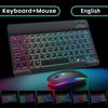 Teclado Bluetooth Sem Fio Retroiluminado Adequado para iPad Celular Tablet Teclado Luminoso Colorido Gradiente RGB e Conjunto de Mouse