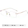 Gafas sin Marco Ultraligeras para Hombres con Miopía, Sin Marco, Elegantes, Titanio Puro de Alta Gama con Miopía Astigmatismo, Cambio de Color, Antiniebla